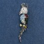 Discount! Brooch 'Cockatoo' 7x1.5 cm gray metal