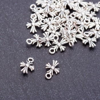 Cross Pendant Hardware, diameter 8mm, length 12mm, packaging 20 g ± 58 pcs