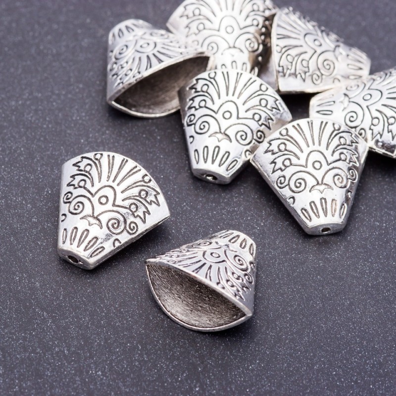 Bead end caps, 18x19x7 mm, hole diameter 5 mm, pack of 10