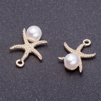 Pendant 'Sea Star' Lemon-Silver, 16mm diameter