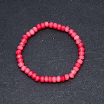Bracelet 'Tourmaline' (Imitation) Dark Pink, 6×4 mm diameter on elastic