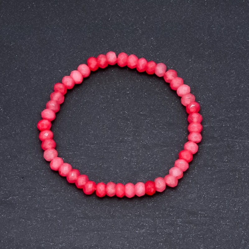 Bracelet 'Tourmaline' (Imitation) Dark Pink, 6×4 mm diameter on elastic