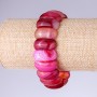 Raspberry-Link Agate Bracelet on Elastic