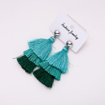 Tassel Earrings 'Salsa' Green, Length 7.5 cm
