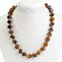 Tiger's Eye Necklace with 10mm Cubic Beads, 48 cm Long