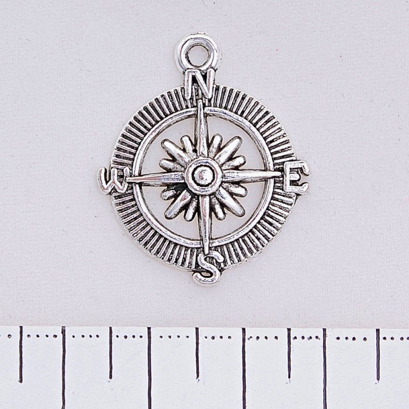 Compass Rose pendant hardware 25x30mm, weight 20 g, +/- 7 pcs