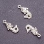 Mermaid Pendant Findings, 12x23 mm, gray metal finish, 20 g ± 11 pcs