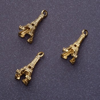 Pendant findings Eiffel Tower L0mm d1-1.5 mm, d2-8 mm antique gold finish 20 g +/- 23 pcs
