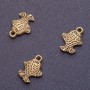 Fish-shaped pendant finding, 15mm long, 1.5mm hole, bronze color finish, 20 g, pack of 20