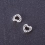 Heart-Shaped Bead Insert Findings 'dot cross' Pattern 8×9 mm, packaging 20 g +/- 33 pcs