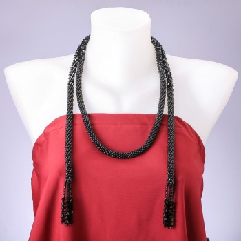 Jute belt-transformer Lariat 'Agate' (named after ), diameter 10 mm, length 160 mm