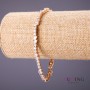 Xuping bracelet with white stones, length 18–20 cm, thickness 5 mm, gold color
