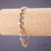 Xuping Bracelet with White Stones, 18–20 cm, 9 mm Thick, Gold Color