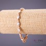 Elegant Xuping bracelet with white stones, 17–19 cm length, 7 mm thickness, gold color