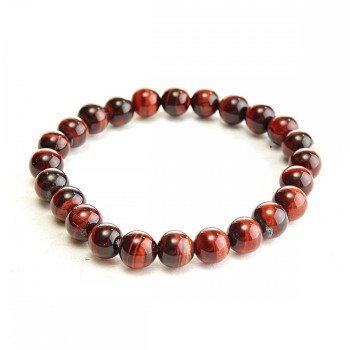 Elastic bracelet with Bull's Eye bead, smooth, 10 mm diameter