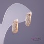Xuping Earrings with White Crystals, 5 mm Diameter, 15 mm Length, Gold Color