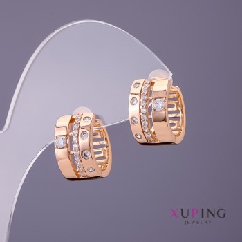 Discount! Xuping Earrings, 2 mm and 9 mm diameter, 15 mm length, gold color