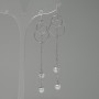 Earrings "Itaolya" "Pearls", diameter 18 mm, length 85 mm, silver color