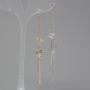Earrings 'Itaolyao' with crystals, diameter 12mm, length 95mm, gold color