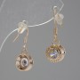 Earrings 'Itaolyao' with a crystal, 10mm diameter, 25mm length, gold color