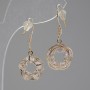 Earrings "Itaolyao" Roses with Crystals, diameter 15mm, length 35mm, gold color