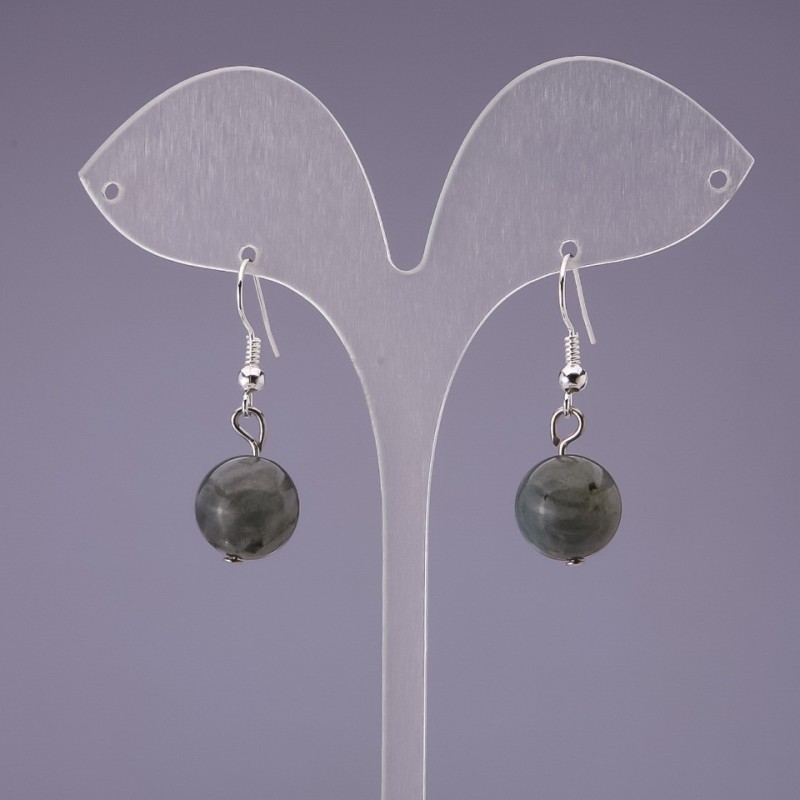Labradorite Ball Earrings, 14 mm