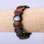 Bracelet with Bull's Eye, Tiger's Eye, Hawk's Eye natural stones, 18×13 mm beads, 18 cm circumference on elastic