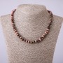 Necklace of natural stone, synthetic rhodonite rondelle, diameter 8x5 mm, length in cm