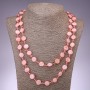 Long Necklace Pink Mother-of-Pearl Coin, 120cm
