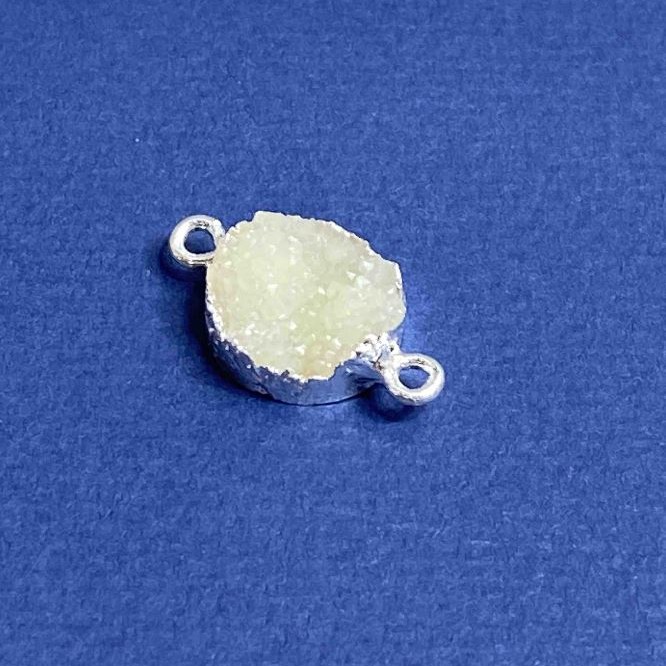 Connector 'Druzy' acrylic 'silver', diameter 14mm, length 3mm
