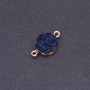 Connector dark blue 'Druzy' acrylic 'Gold', diameter 14mm, length 3mm