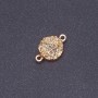 Gold Druzy Acrylic Connector, gold, diameter 14mm, thickness 3mm