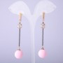 Long earrings 'Powder' pink, 14 mm diameter, 70 mm length