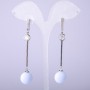 Long earrings 'Powder' blue, diameter 14mm, length 70mm