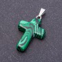 Cross Pendant, Malachite Stone (pressed) 18×27 mm