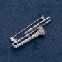 Musical Series Brooch 'Trumpet' 47×14 mm, metal color 'Silver'