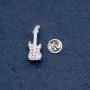 Musical Brooch 'Guitar Mini' with screw-back, 10×28 mm, silver color