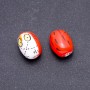 Discount! Ceramic Bead Owl Orange Faceted 2 pcs 22x16mm Findings