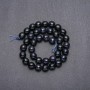Aventurine Beads 'Blue Sand – Cairo Night' on Thread, Faceted Bead, 9.5 mm Diameter, 35 cm Length
