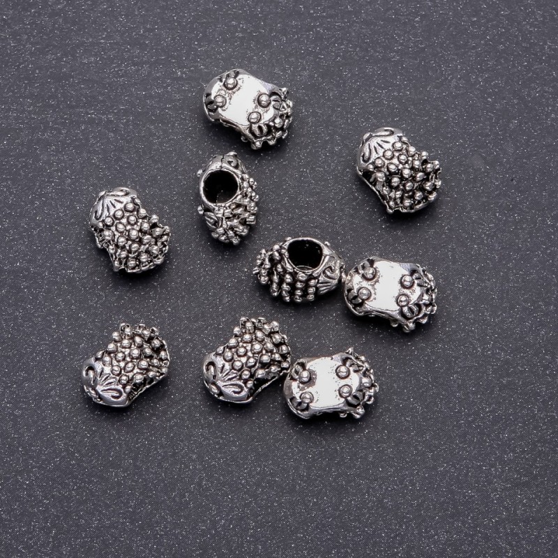 Discount! Hedgehog Bead Insert Pandora Style, outer diameter 13x10 mm, hole diameter 4.5 mm, packaging 20 g +/- 9 pcs