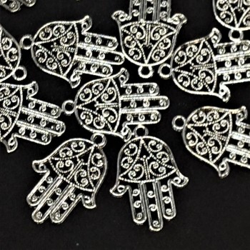 Hamsa Hand Pendant Findings 22×30 mm, pack of 10
