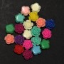 Rose cabochon, multicolor acrylic, 12 mm diameter with hole