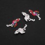 Flamingo Pendant with Red Enamel – Neck 30x14 mm – Set of 4