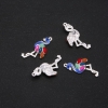 Sale! Flamingo Pendant Findings, Blue Enamel, Neck 30x14mm, Pack of 4