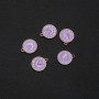 Pendant findings 'Watches' lilac enamel 14×17mm, pack of 5