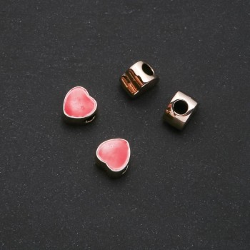 Pandora Heart Inlay Findings 11x11 mm, 4.5 mm diameter, pack of 4, yellow metal