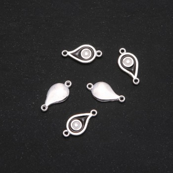 Discount! Egyptian Eye Connector Findings 11×22mm Gray Metal, 5 pcs