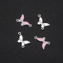 Butterfly Connector Pink Enamel 24×12 mm, Pack of 4