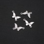 Butterfly Connector with White Enamel, 24x12mm, Pack of 4
