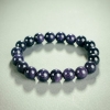 Natural Aventurine Stone Bracelet 'Blue Sand of Cairo Night' on elastic cord, smooth beads, 12 mm diameter